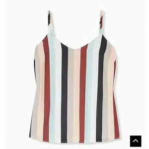 Torrid Plus Size 5 Multicolor‎ Stripe Charmeuse Swing Cami